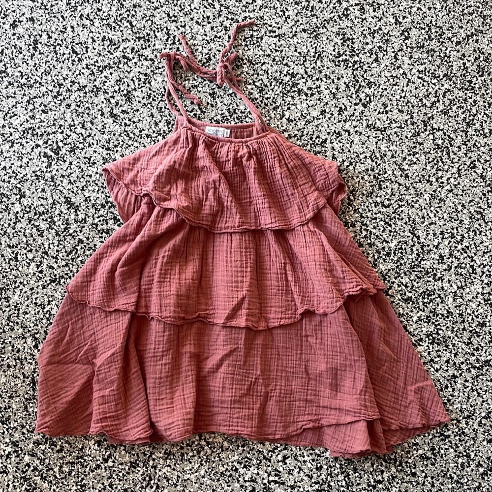 Girls tiered dusty rose dress size 7/8